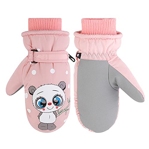 JUPSK Winter-Skihandschuhe für Kleinkinder, wasserdicht, Snowboard-Fäustlinge, rutschfest, mit Plüsch gefüttert, warme Panda-Handschuhe für Kinder von 2–5 Jahren, Rosa JUPSK Winter-Skihandschuhe für Kleinkinder, wasserdicht, Snowboard-Fäustlinge, rutschfest, mit Plüsch gefüttert, warme Panda-Handschuhe für Kinder von 2–5 Jahren, Rosa von JUPSK
