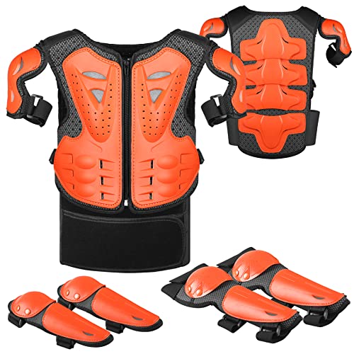 JUSTDOLIFE Stück Motorrad Schutz Jacke,Kinder Motorrad rüstung mit Knieschoner Ellbogenschoner Brustpanzer Racing für Outdoor Sport - 4/6/8/10/12/14 Jahre (Orange) JUSTDOLIFE Stück Motorrad Schutz Jacke,Kinder Motorrad rüstung mit Knieschoner Ellbogenschoner Brustpanzer Racing für Outdoor Sport - 4/6/8/10/12/14 Jahre (Orange) von JUSTDOLIFE