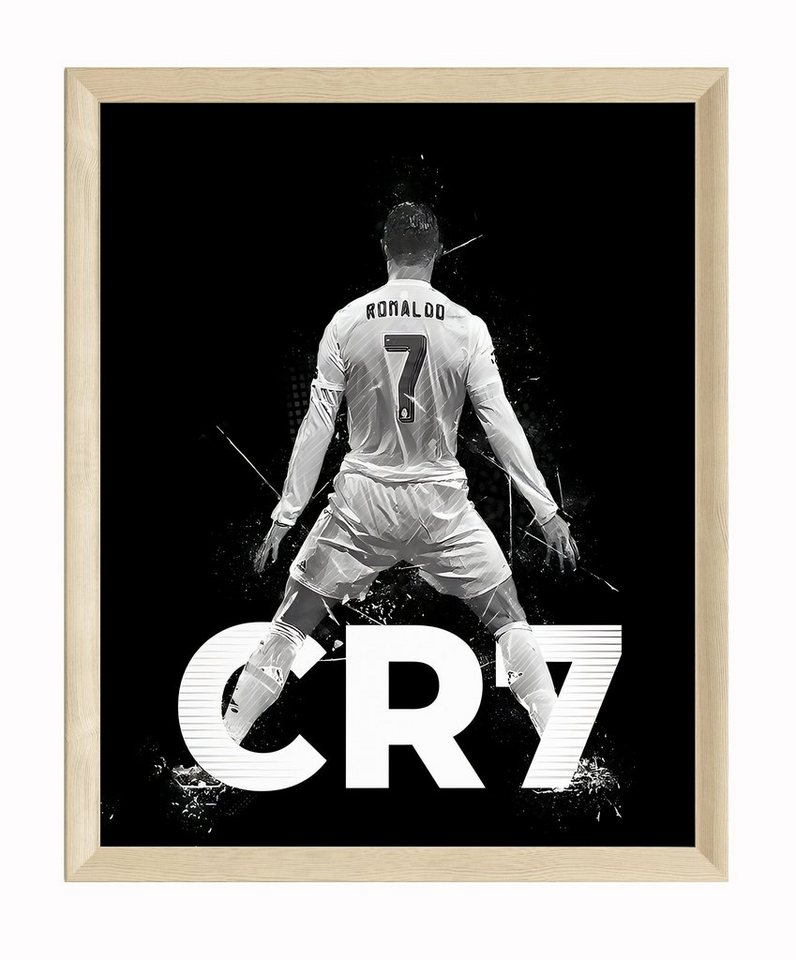 JUSTGOODMOOD Poster ® Christiano Ronaldo CR7 · Schwarz Weiß · Fußball · ohne Rahmen von JUSTGOODMOOD