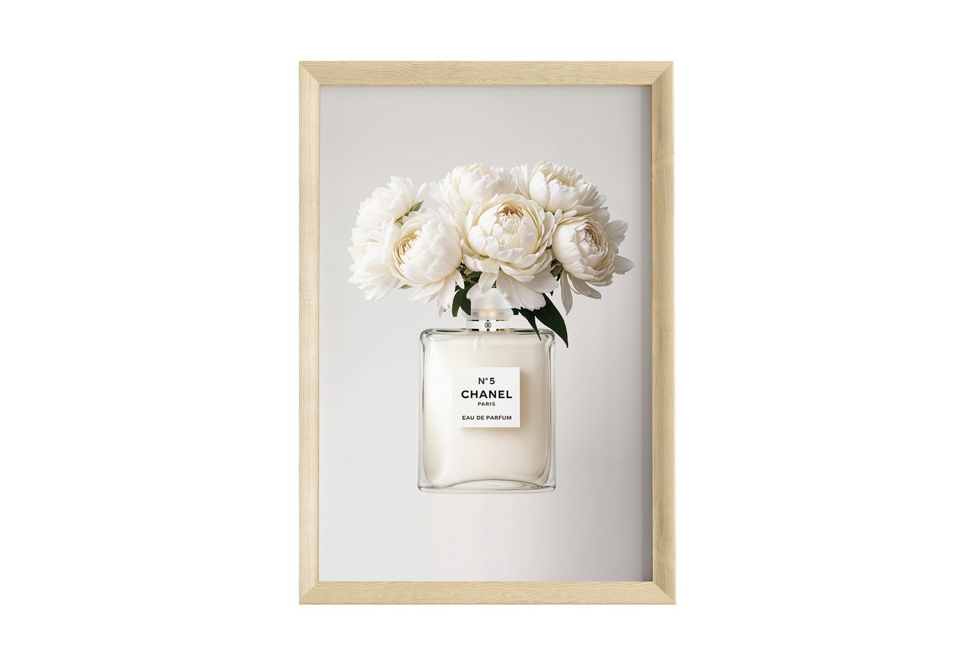 JUSTGOODMOOD Poster Premium ® Coco Chanel Poster · Coco Creme Parfüm Flacon · ohne Rahmen, (1 St) von JUSTGOODMOOD