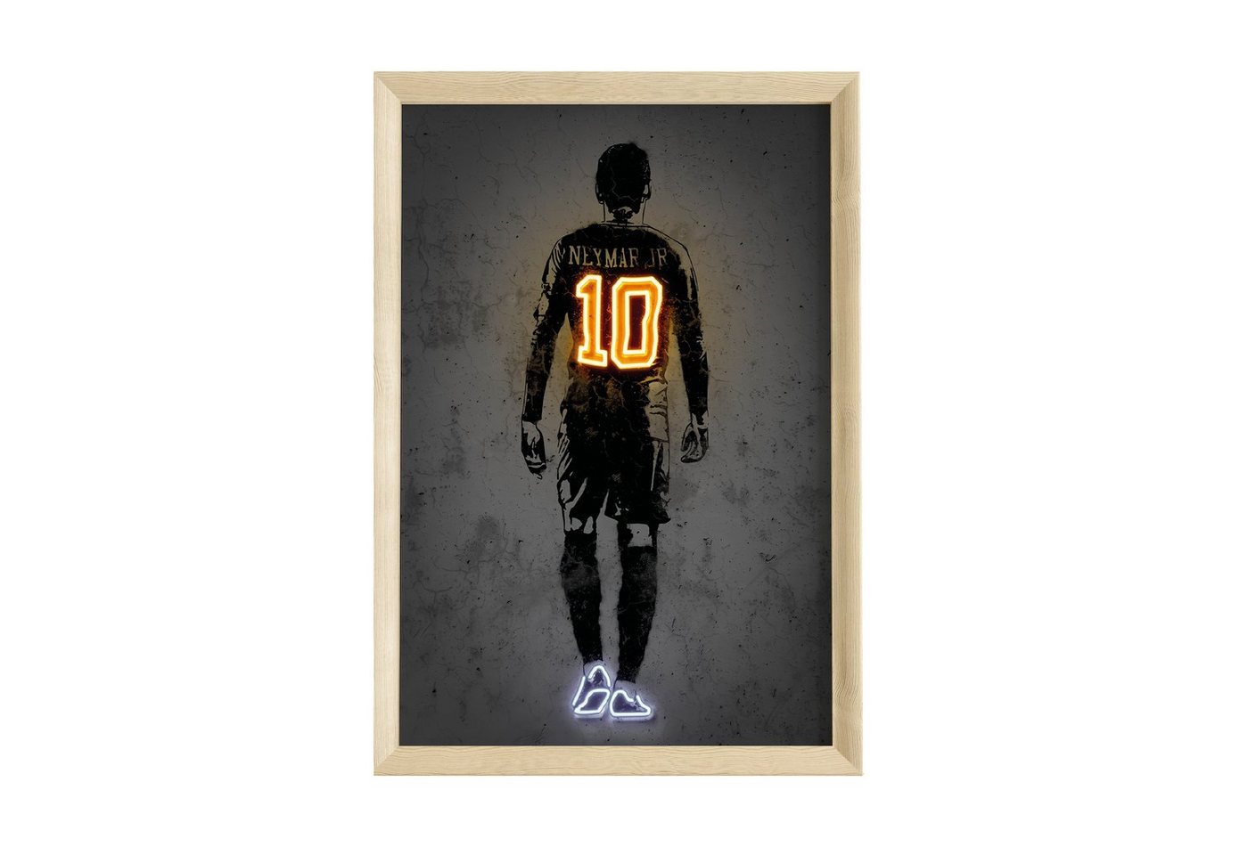 JUSTGOODMOOD Poster Premium ® Neymar Junior Fußball Poster · Neon Effekt · ohne Rahmen von JUSTGOODMOOD