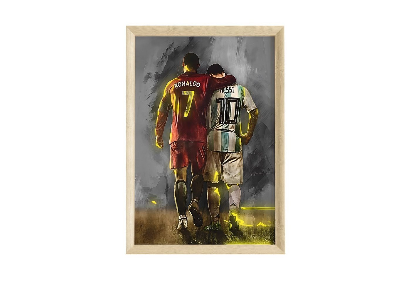 JUSTGOODMOOD Poster Premium ® Ronaldo & Messi Freunde Fußball Poster · ohne Rahmen von JUSTGOODMOOD