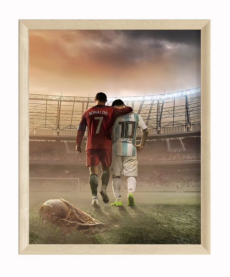 JUSTGOODMOOD Poster Premium ® Ronaldo & Messi Freunde Fußball Poster · ohne Rahmen von JUSTGOODMOOD