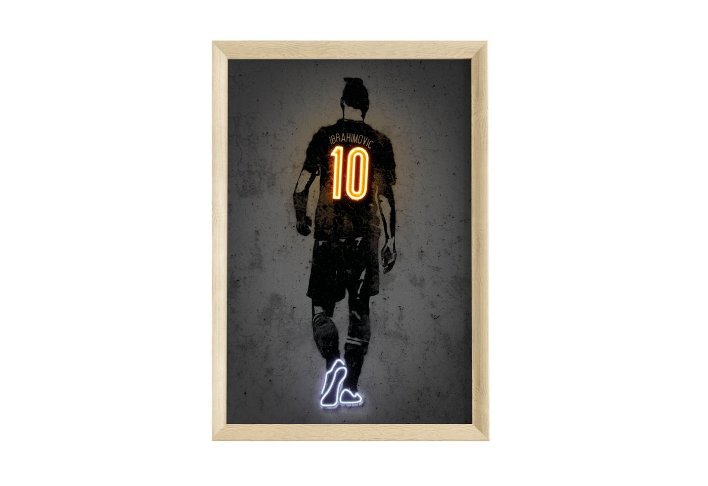 JUSTGOODMOOD Poster Premium ® Zlatan Ibrahimovic Fußball Poster· Neon Effekt · ohne Rahmen von JUSTGOODMOOD