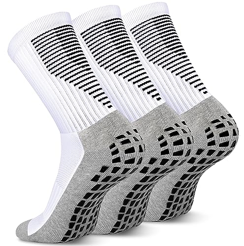 JUYANO 3 Paar Rutschfeste FußBallsocken Herren,Atmungsaktiv Anti Rutsch Socken Fussball Basketballsocken Mit Gummipad Sportsocken fußball Grip Socken Athletic Socken FüR Herren/Dame von JUYANO