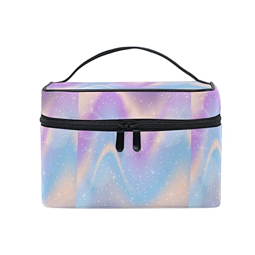 Art Rainbow Purple Star Make-up-Tasche für Damen, Kosmetiktasche, Kulturbeutel, Zugtasche, Siehe Abbildung, Einheitsgröße, Rucksack, Rucksäcke von JUZGTSIT