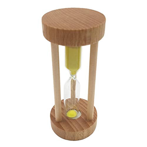 JVNALwnkv Sanduhr-Timer, Sanduhr for Sanduhr, Sanduhr, 1 Stück, 3 Minuten, Holzrahmen, Bunte Sanduhr, Sanduhr, Küchen-Eierkoch-Timer, zählt die Uhr(Yellow) von JVNALwnkv