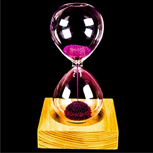 JVNALwnkv Sanduhr-Timer, Sanduhr for Sanduhr, Sanduhr aus Holz, + Eisenpulver, Sandblüte, magnetische Sanduhr mit Verpackung, Sanduhren 13,5 x 5,5 cm, Holzsitz, Geschenk(Purple) von JVNALwnkv