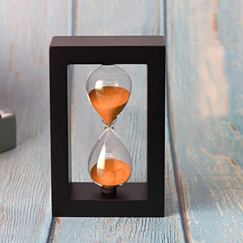 Sanduhr-Timer, Sanduhr for Sanduhr, nordischer Stil, kreativer Massivholzrahmen, -Sanduhr, 60 Minuten, Sanduhr, moderne Kunst, Kunsthandwerk, Heimschreibtisch, Geschenkzubehör(Black Orange Sand) von JVNALwnkv