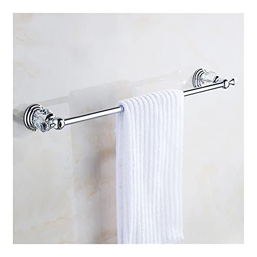 JWBXFYXW Badezimmerregale Handtuchregal mit Kristallmetall -Badezimmerzubehör Set Wall -Handtuchhalter für Badezimmer und Küche 50 cm Handtuchschiene (Silber 40 cm) von JWBXFYXW