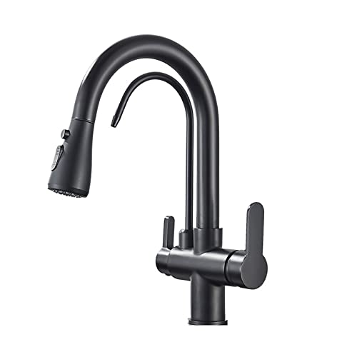 JWBXFYXW Mattschwarz herausziehen Küchenarmatur mit 360 Rotation Wasserfilter TAP 3 WEISEN Sink Miser Smart Wasserhahn für gefiltertes Wasser Schwarz Chrom Finish JWBXFYXW Mattschwarz herausziehen Küchenarmatur mit 360 Rotation Wasserfilter TAP 3 WEISEN Sink Miser Smart Wasserhahn für gefiltertes Wasser Schwarz Chrom Finish von JWBXFYXW