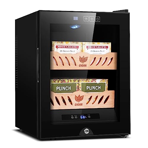 JWBXFYXW Zigarrenkisten, Humidore, Zigarrenschrank, schwarzer Zigarren-Humidor, Zigarren-Befeuchtungsbox, ofic, konstante Luftfeuchtigkeit, vollautomatischer Home-Touchscreen-Humidor von JWBXFYXW