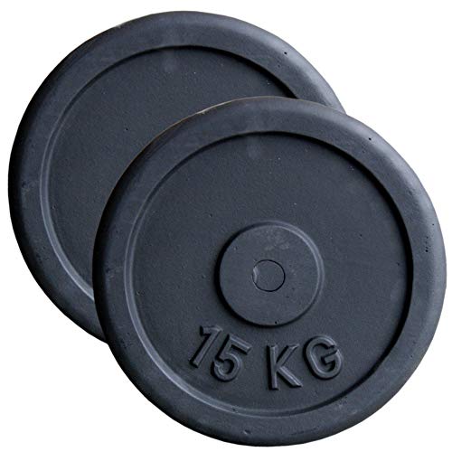 Hantelscheiben Gusseisen 30mm 5 10 15 20 kg Hantel Gewichte Scheiben Fitness, Gewicht:2x 15kg von JWS