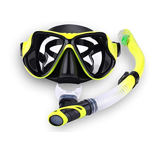 Tauchmasken Schnorchelmaske Schwimmbrille Schnorchelset Antibeschlag-Schwimm-Trocken-Atemschlauch Gerätetauchen Schnorchel-Schwimmausrüstung für Erwachsene von JWXFGHJT