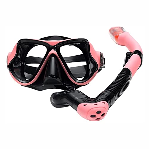 Tauchmasken Tauchmaske für Erwachsene, Schutzbrille gegen Ersticken, komplett trockener Schnorchel, 2-teiliges Set, mit Silikon versiegelte Schwimmbrille, Feito NA China von JWXFGHJT