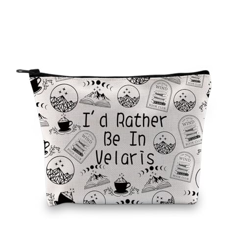 JXGZSO Kosmetiktasche mit Aufschrift "I'd Rather Be In Velaris", Fantasie-Leser, Geschenk, Buchgeschenk, Akotar-Make-up-Tasche, Bücherwurm-Geschenk, I'd Rather Be In Velaris von JXGZSO