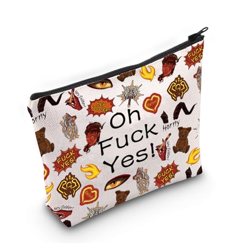 JXGZSO Kosmetiktasche mit Aufschrift "Oh F Yes Karlach", lustiges Rollenspieler-Geschenk, BG3, Oh F Yes Tasche, Make-up-Tasche mit Reißverschluss von JXGZSO