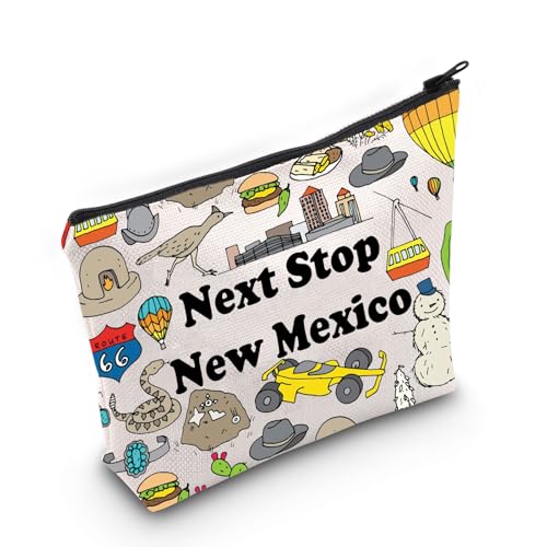 JXGZSO New Mexico City Travel Gift Next Stop New Mexico Make-up-Tasche New Mexico Souvenir Geschenk New Mexico Trip Kosmetiktasche, Next Stop New Mexico von JXGZSO