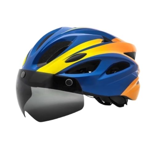 Fahrradhelm Helm Fahrradhelm Fahrradhelm Mit Rücklichtbrille Einstellbar Mountainbike Helm Für Den Außenbereich Fahrrad Helm(Blue) von JYARZ