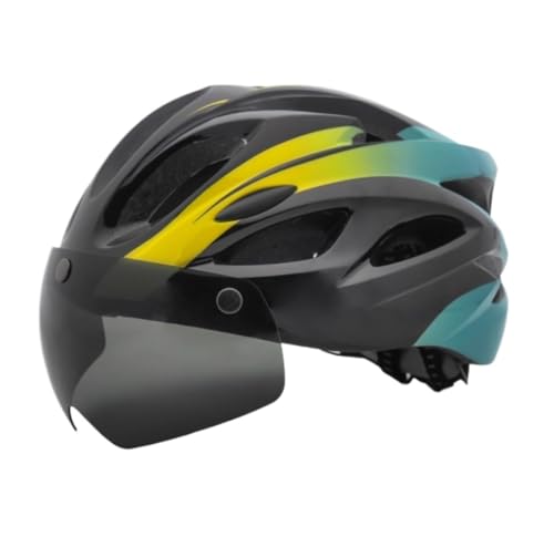 Fahrradhelm Helm Fahrradhelm Leichter Allround-Fahrradhelm Verstellbarer Kopfumfang 57-62cm Fahrrad Helm(Yellow) von JYARZ