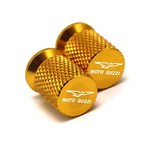 JYDJDL,Motorrad-Reifenventil-Luftanschlussschaftabdeckung Reifenventilkappenstopfen passt für Moto Guzzi V100 Mandello V7 Stone V8S TT Bobber Breva 850 1100 1200,Gold von JYDJDL