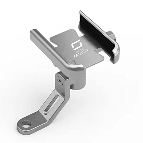 JYDJDL,Motorradlenker Handyhalter GPS Ständer Halterung Aluminiumlegierung passt für Super SOCO CPx CUmini CUx TC 50 TC Max Wanderer TCMax 2019-2022,Mirror Holder Silver von JYDJDL