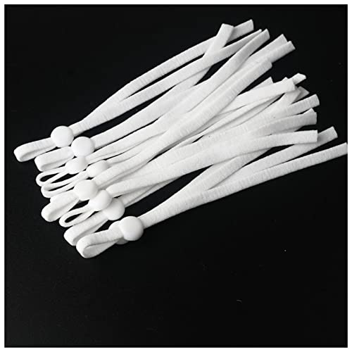 Elastisches Seil 60 Stücke Farbmaske Elastische Band Nylon Elastische Handgemachte DIY Nähzubehör Einstellbare Maske Ohr Seilmaterial 11-12cm Seil Elastisch(White 60pcs) von JYMALISA