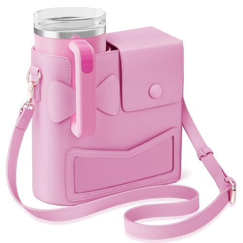 JYPS Tasche für Stanley Cup, 2025 Neu Accessories Bag für Stanley, Wasserflaschenhalter Tragetasche mit Handyfach&Verstellbarem Schultergurt, Flaschenhalterbeutel für Wandern, Laufen, Reise(Rosa) JYPS Tasche für Stanley Cup, 2025 Neu Accessories Bag für Stanley, Wasserflaschenhalter Tragetasche mit Handyfach&Verstellbarem Schultergurt, Flaschenhalterbeutel für Wandern, Laufen, Reise(Rosa) von JYPS