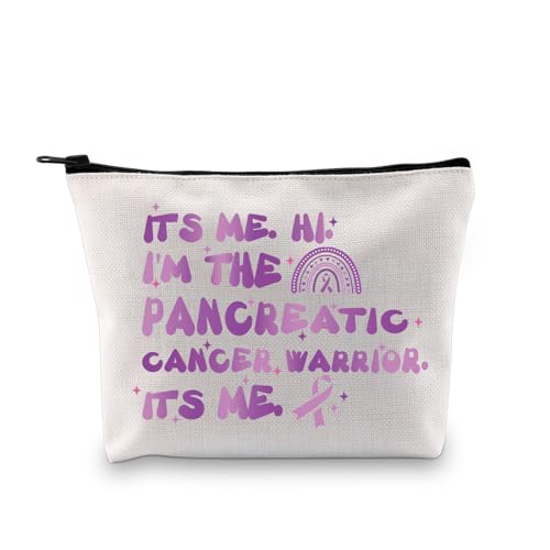 JYTAPP Kosmetiktasche für Bauchspeicheldrüsenkrebs, Aufschrift "It's Me Hi I'm The Pancreatic Cancer Warrior It's Me", Geschenk für Bauchspeicheldrüsenkrebs, Beige, onesize, modisch von JYTAPP