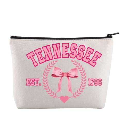 JYTAPP Tennessee Coquette State Kosmetiktasche Tennessee Est 1796 Girlie Coquette Bow Make-up Tasche Tennessee adrettes Geschenk, Beige von JYTAPP