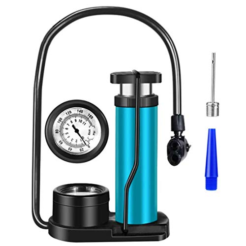 JZK Fahrrad Pumpe Fußpumpe mit Manometer, Fußballpumpe Basketballpumpe Kugelpumpe, tragbarer Mini Fahrradreifen Luftpumpe Fahrradbodenpumpe JZK Fahrrad Pumpe Fußpumpe mit Manometer, Fußballpumpe Basketballpumpe Kugelpumpe, tragbarer Mini Fahrradreifen Luftpumpe Fahrradbodenpumpe von JZK
