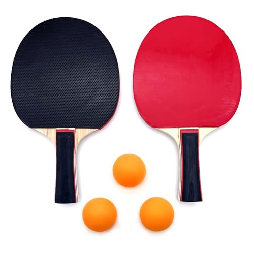 JZK Tischtennisschläger und Ballset für 2 Spieler für Anfänger, mit 2 Schlägern und 3 Bällen, inklusive Tragetasche – ideal für Familienspaß JZK Tischtennisschläger und Ballset für 2 Spieler für Anfänger, mit 2 Schlägern und 3 Bällen, inklusive Tragetasche – ideal für Familienspaß von JZK