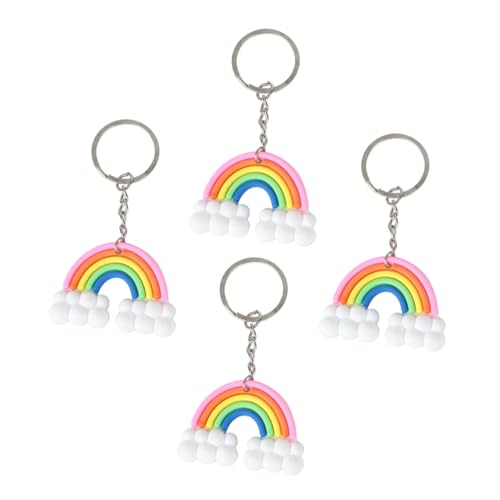 4 Stück Regenbogen-Schlüsselanhänger Schlüsselanhänger Schlüsselanhänger DIY Schlüsseltasche Dekor Auto Schlüsselanhänger Autoteile Schlüsselanhänger DIY Tasche hängende Anhänger Schlüsselanhänger von JZLUCAJJ