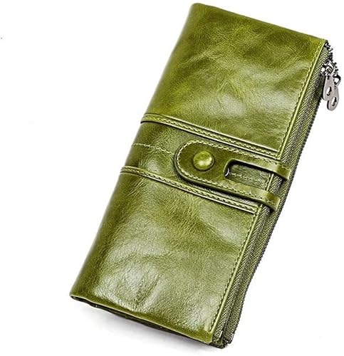 JZLUCAJJ Herren-Geldbörsen, Langer Reißverschluss, echtes Leder, männliche Clutch-Taschen mit Handyhalter, Kartenhalter, Geldbörse (Farbe: A, Größe: 20,8 x 10 cm) von JZLUCAJJ