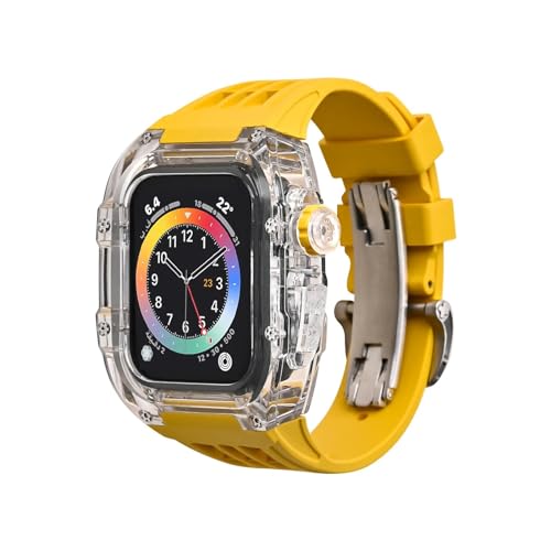 JZLUCAJJ Transparentes Gehäuse und Armband für Serie 9, 8, 7, 45 mm, vollständiges Abdeckungs-Set für iWatch Serie 6, 5, 4, 44 mm von JZLUCAJJ