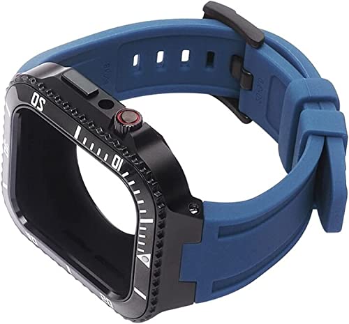 JZLUCAJJ Upgrade-Schutzhülle aus Zinklegierung mit weichem Silikon-Uhrenarmband, für S8 7 45 mm Modifikationskit, Metallrahmen-Lünette, für IWatch SE 6 5 4 44 mm von JZLUCAJJ