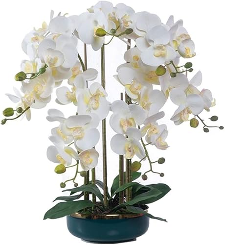 Künstliche Orchideen-Blumen, künstliche Orchideen, klassische Orchideen, künstliche Wohnzimmer-Pflanzgefäße, künstliche Phalaenopsis-Blumen, Heimeinrichtung, künstliche Blumen, natürlicher Look von JZWCHQ