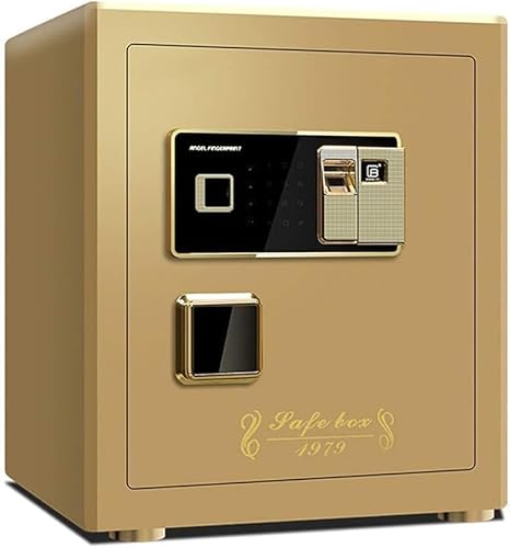 Safe Strongbox Safe und Langlebige feuerfeste wasserdichte Safe Safe Safe Safe Haushalt kleiner Fingerabdruck 30/45 cm High Office Stahl Anti-Diebstahl 3C Zertifizierte Safes N C (Farbe: Gold, Größe: von JZWCHQ