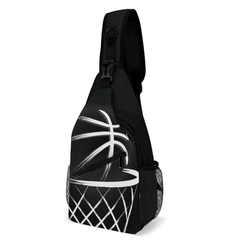 JZemdybill Crossbody-Tasche, Basketball-Brusttasche, Schultertasche für Reisen, Einkaufen, Sport, Stil:, 38x20cm von JZemdybill