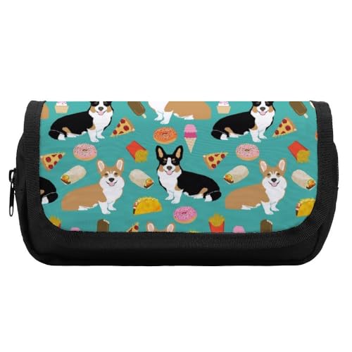 JZemdybill Doppellagiges Federmäppchen, niedliche CorgiStationery Tasche verwendet als Federmäppchen für Büro und Schule, Geschäftsreise oder kleine Werkzeugbox, Mädchen Make-up-Tasche, Stil:, von JZemdybill