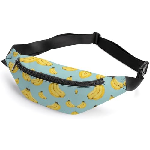 JZemdybill Hüfttasche, Cartoon-Bananananen-Bauchtasche, verstellbare Bauchtasche zum Laufen, Spazierengehen, Wandern, Cartoon-Banananen, 36*15cm von JZemdybill