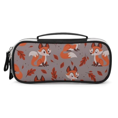 JZemdybill Tragbare Kosmetiktasche/Stiftetasche, Cartoon-Fuchs-Schreibwaren-Tasche als Federmäppchen für Büro und Schule, Geschäftsreise oder kleine Werkzeugbox, Make-up-Tasche für Mädchen, Stil:, von JZemdybill