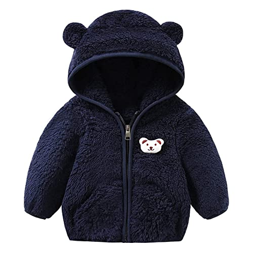 Baby Kleidung, Neugeborenes Baby Mädchen Jungen Winter Jacke - Bärenohren Kapuzen Oberbekleidung Reißverschluss Warmer Teddy Fleecejacke Wintermantel Wintermantel Für Kleinkinder Übergangsjacke von Jabidoos