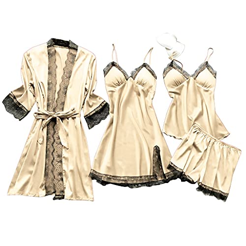 Cami Top and Shorts Set Nachtwäsche Frauen Seidenpyjama, Satin Pyjama Damen Set 73 - Seidenpyjama Schlinge Aesthetic Schlafanzug Seide Nachtwäsche Sexy Seiden Nachtkleid Negligee Robe von Jabidoos