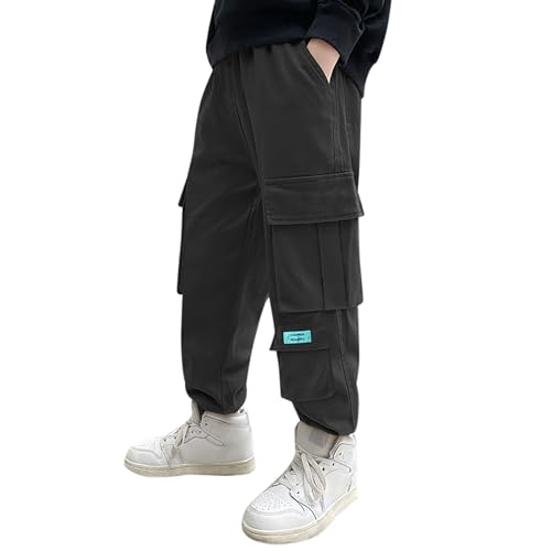 Cargohose Jungen 158, Jogginghose Kinder Jungen Baggy Weite Cargohose - Outdoorhose Winter Arbeitshose Y2k Lang Hosen Jungs Mit Gummizug von Jabidoos