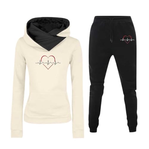 Damen Hausanzug, Jogginganzug Damen Warme Baumwolle Hausanzug - Loungewear Weich Sportanzug Thermo Trainingsanzüge Langarm Freizeitanzug Herbst Trainingsanzug 2 Teilig Oberteil Und Hose Set von Jabidoos