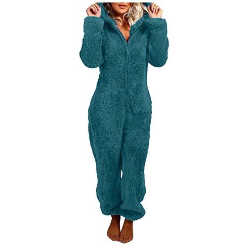 Flanell Pyjama Damen, Pyjama Damen Elegant Zweiteiler Jumpsuit - Jogginganzug Flauschig Herbst Freizeitanzug Frauen Kuschelanzug Lang Warmer Schlafanzug Hausanzug Teddy Plüsch Kuschelschlafanzüge H von Jabidoos