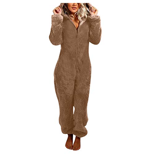 Freizeitanzug Damen, Hausanzug Damen Zweiteiler Winter Pyjama - Freizeitanzug Elegant Kuschelanzug Homewear Flauschig Herbst Thermo Lang Fleece Kuschelig Warm Set Polar Pjs Revers Nachtwäsche von Jabidoos