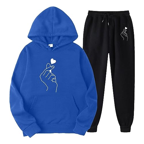 Hausanzug Damen elegant, Jogginganzug Damen Warme Winter Hausanzug - Langarm Zweiteiler Tracksuit Baumwolle Sportanzug Herbst Trainingsanzug Hose Jacke Fitnessanzug Outfit Plus Samt Plüsch Mit Kapuze von Jabidoos