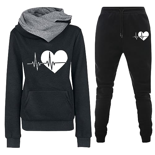 Hausanzug Damen elegant, Trainingsanzug Damen Baumwolle Lang Hausanzug - Sport Set Frauen Jogginganzug Thermo Sportanzug Dick Freizeitanzug Warm Halbem Reißverschluss Tracksuits Mit Fleece-Futter von Jabidoos